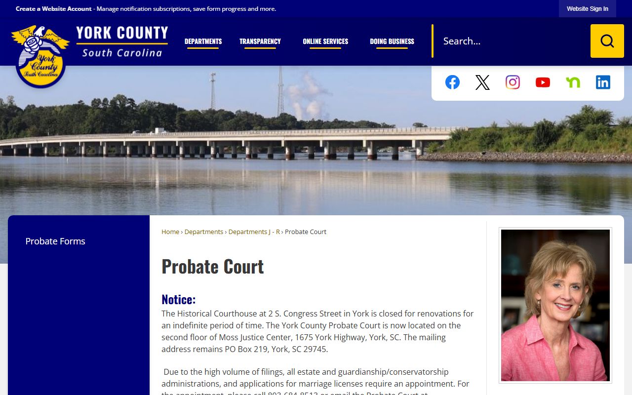York County Probate Court resources for Fort Mill birth records research