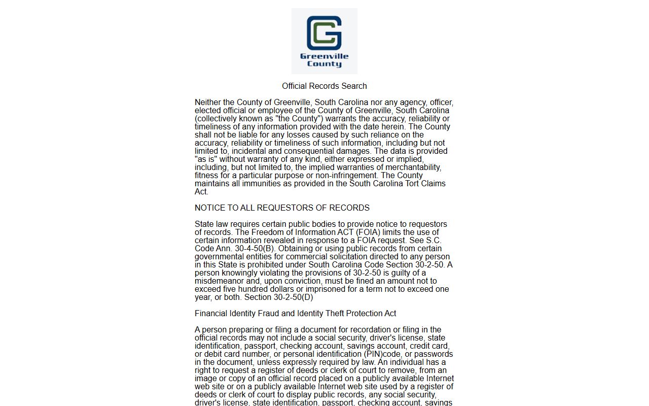 Greenville County public records search tool for Greenville County birth records