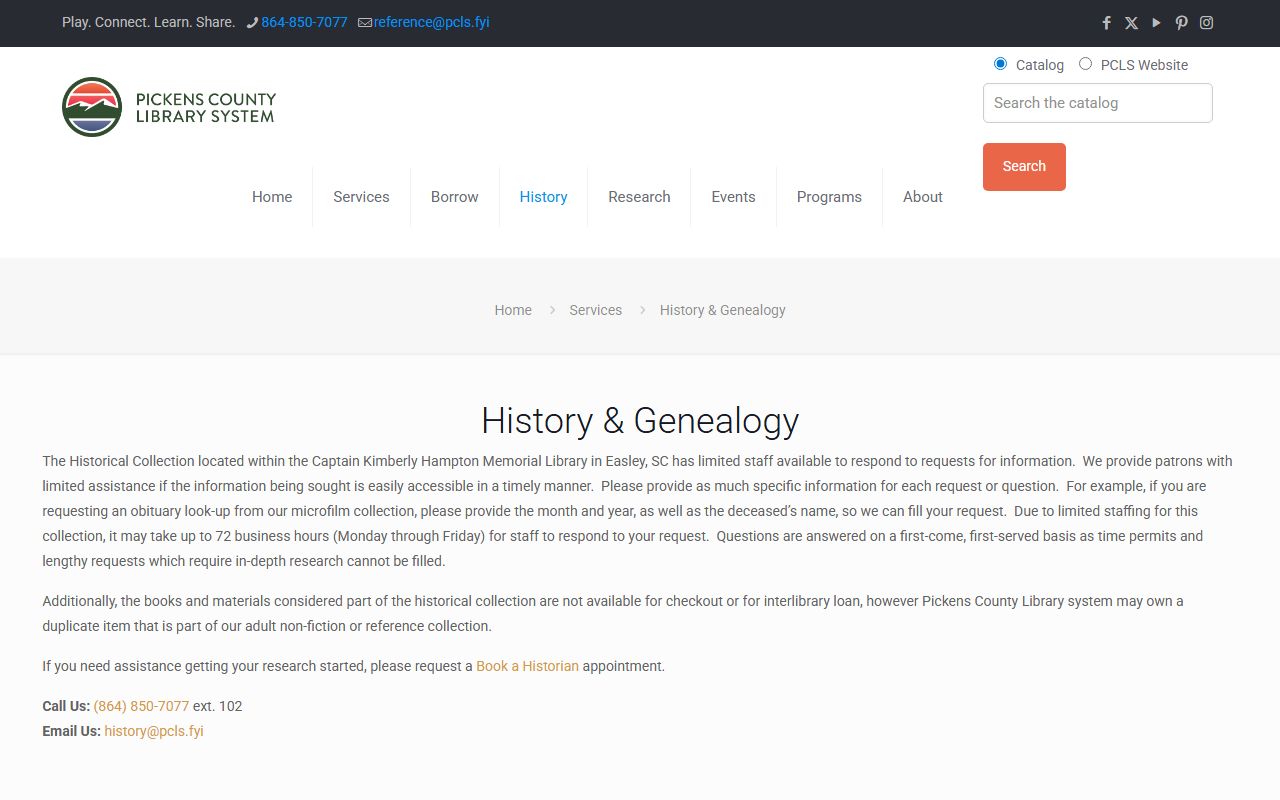 Pickens County Library genealogy resources for Pickens County birth records research